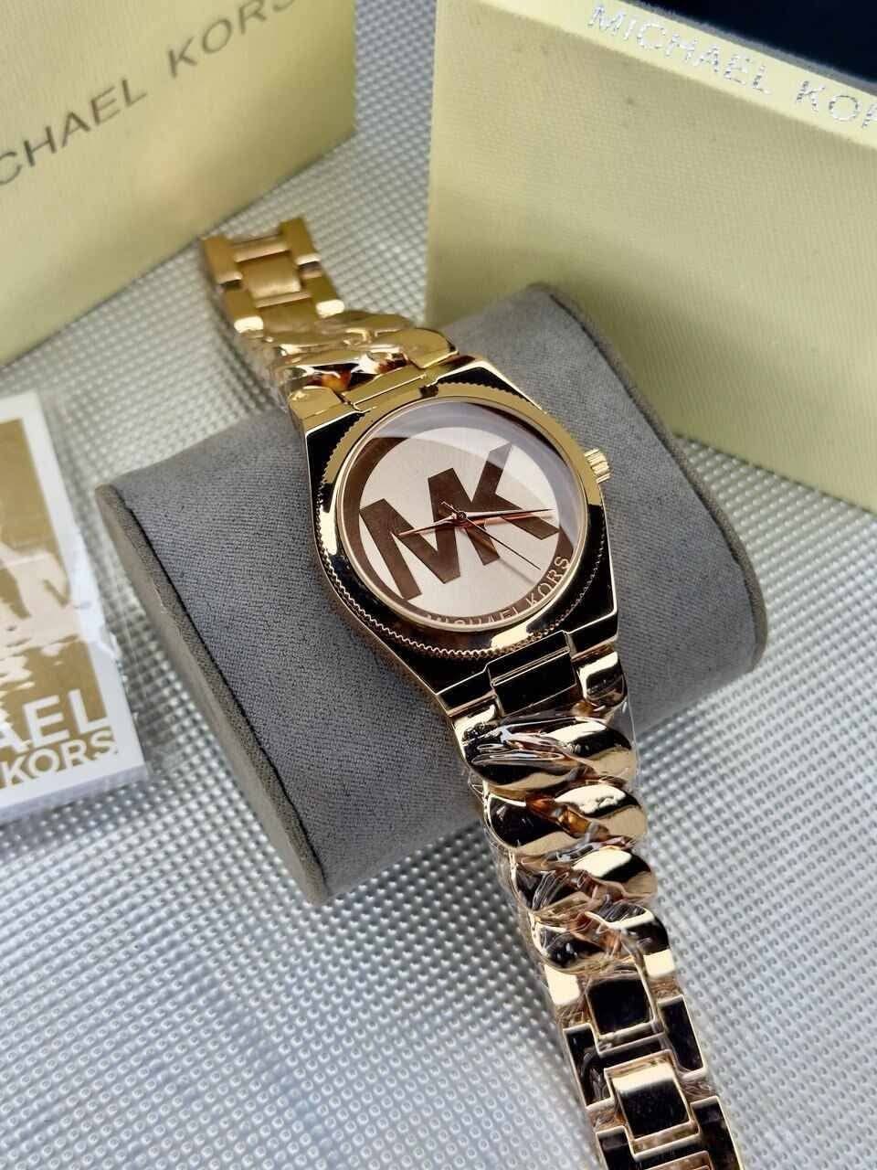 MK Watch white Golden Chain